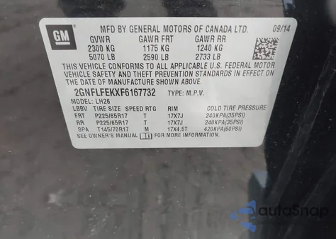 2015 Chevrolet Equinox 1Lt from USA, damaged, VIN 2GNFLFEKXF6167732